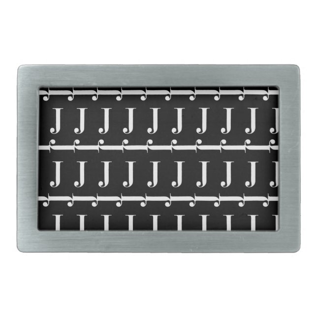 Monogram Initial Letter J Belt Buckle (Front)