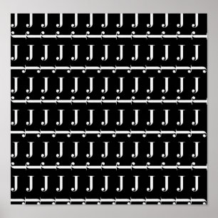 Monogram Initial Letter J, Choose Background Color Poster