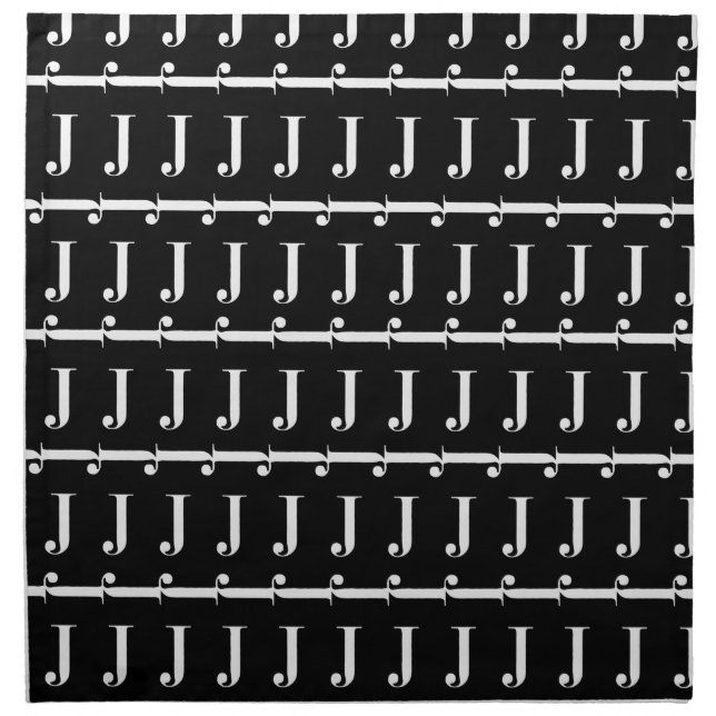 Monogram Initial Letter J Cloth Napkin (Front)