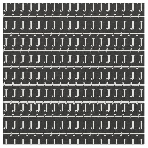Monogram Initial Letter J Fabric