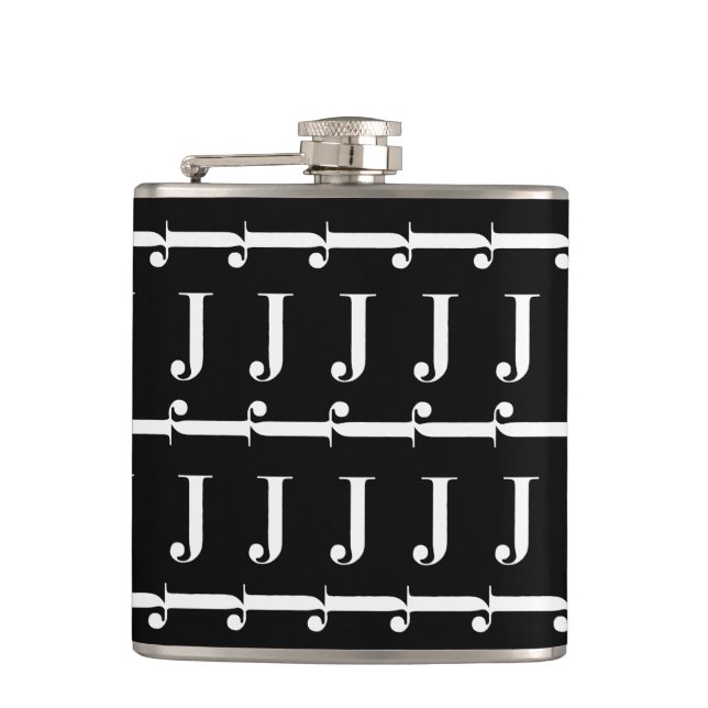 Monogram Initial Letter J Flask (Front)