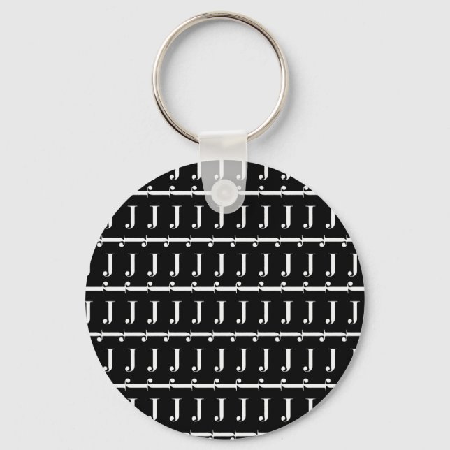 Monogram Initial Letter J Keychain (Front)