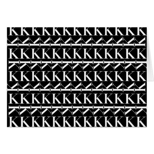 Monogram Initial Letter K (Front Horizontal)