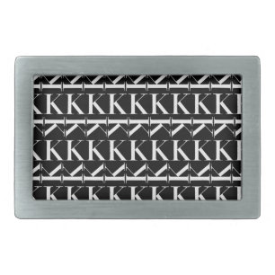 Monogram Initial Letter K Belt Buckle