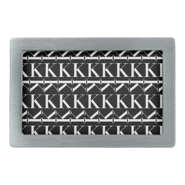Monogram Initial Letter K Belt Buckle (Front)