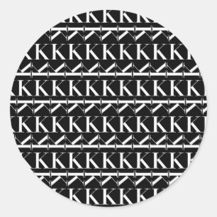 Monogram Initial Letter K Classic Round Sticker