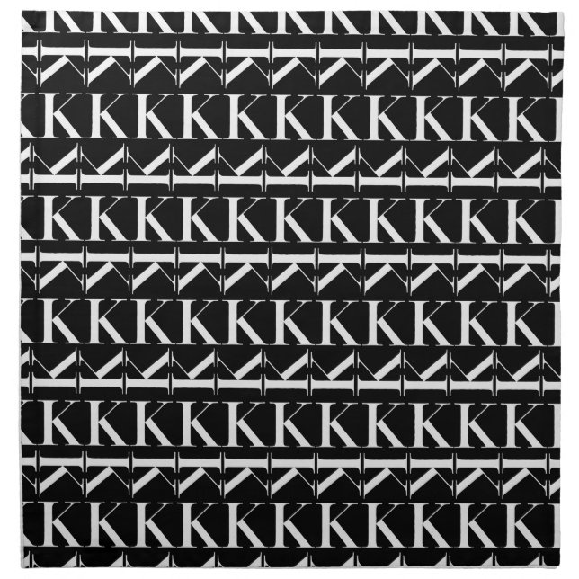 Monogram Initial Letter K Cloth Napkin (Front)