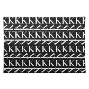 Monogram Initial Letter K Cloth Placemat