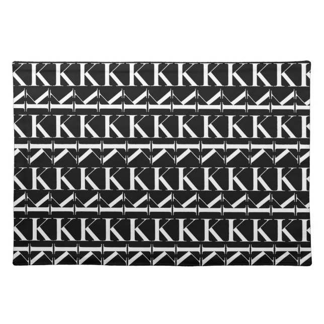 Monogram Initial Letter K Cloth Placemat (Front)