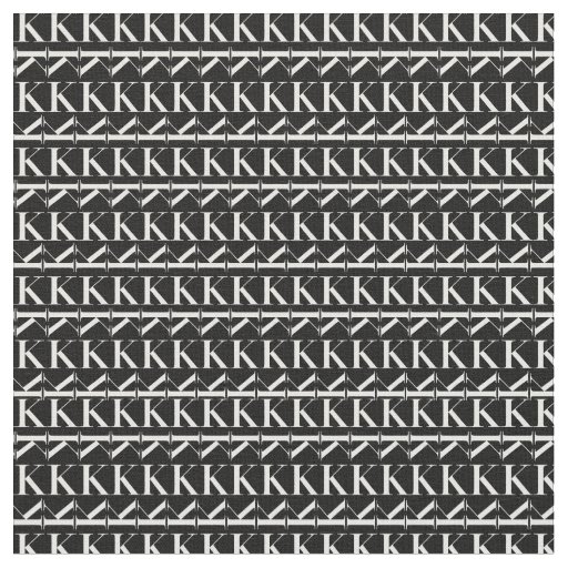 Monogram Initial Letter K Fabric
