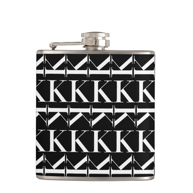 Monogram Initial Letter K Flask (Front)