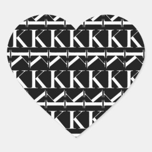Monogram Initial Letter K Heart Sticker