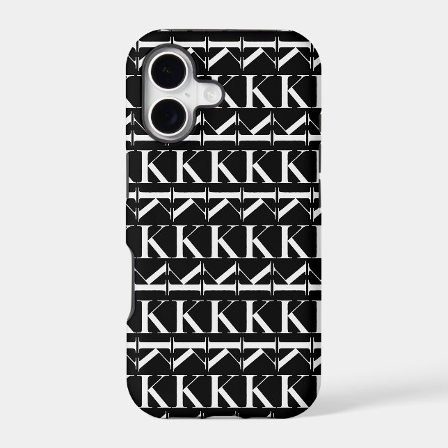 Monogram Initial Letter K Iphone Case (Back)