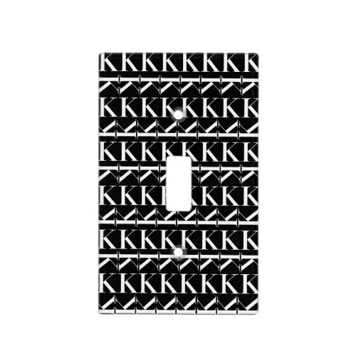 Monogram Initial Letter K Light Switch Cover