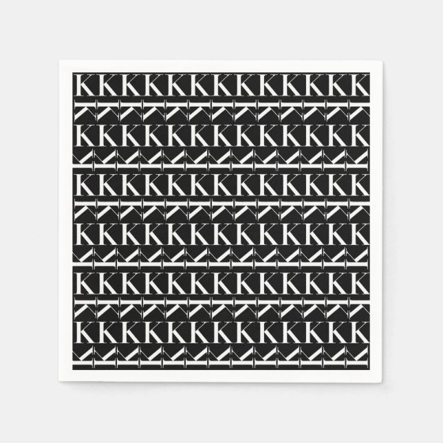 Monogram Initial Letter K Napkins (Front)