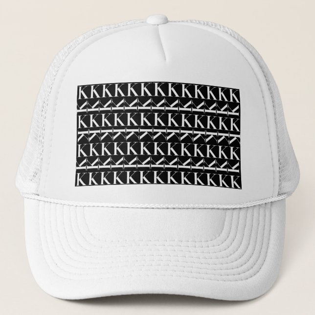 Monogram Initial Letter K Trucker Hat (Front)