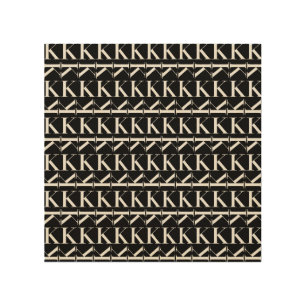 Monogram Initial Letter K Wood Wall Art