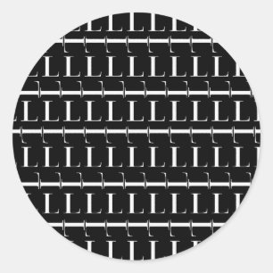 Monogram Initial Letter L Classic Round Sticker