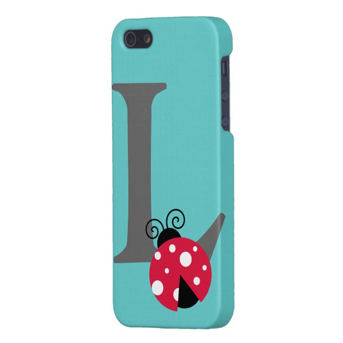 Monogram initial letter L, cute ladybug custom Covers For iPhone 5