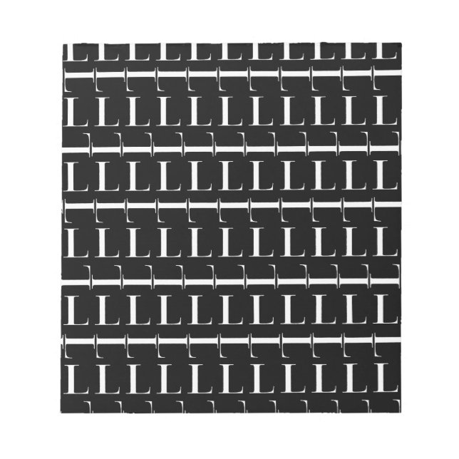 Monogram Initial Letter L Notepad (Front)