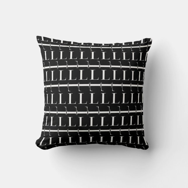 Monogram Initial Letter L Throw Pillow (Front)