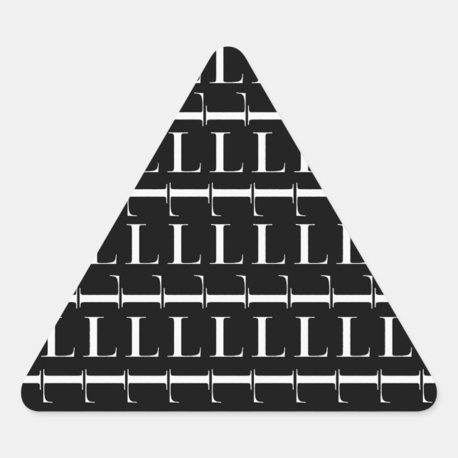 Monogram Initial Letter L Triangle Sticker (Front)