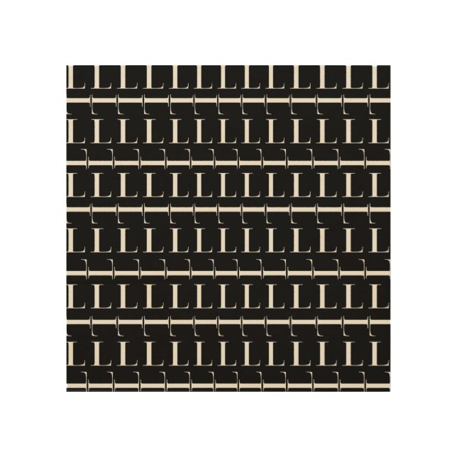 Monogram Initial Letter L Wood Wall Art (Front)