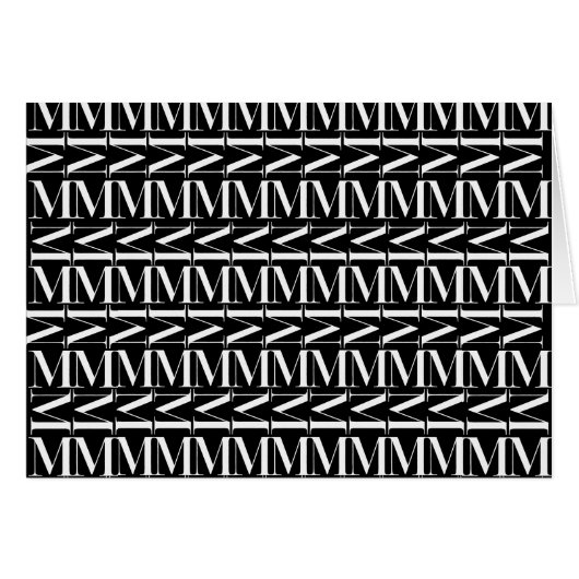 Monogram Initial Letter M (Front Horizontal)