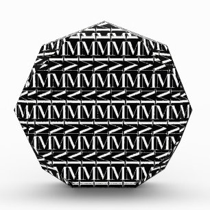 Monogram Initial Letter M Acrylic Award