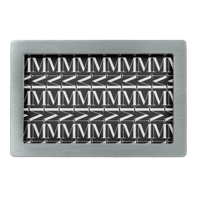 Monogram Initial Letter M Belt Buckle (Front)