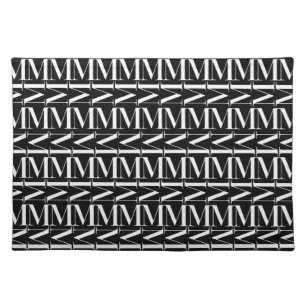 Monogram Initial Letter M Cloth Placemat