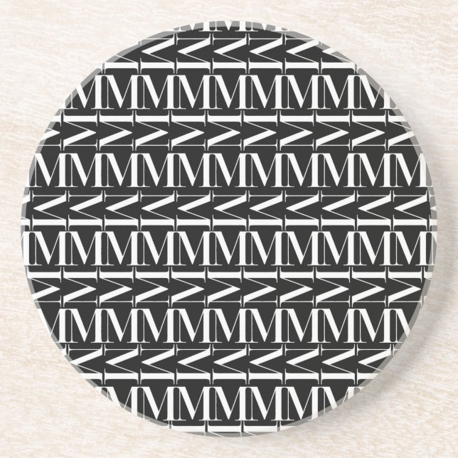 Monogram Initial Letter M Coaster (Front)
