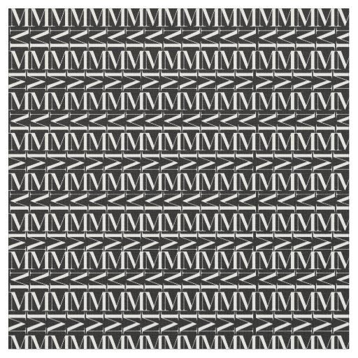 Monogram Initial Letter M Fabric