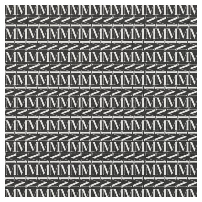Monogram Initial Letter M Fabric (Close Up)