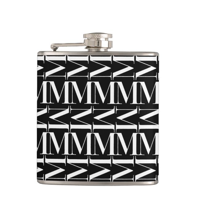 Monogram Initial Letter M Flask (Front)