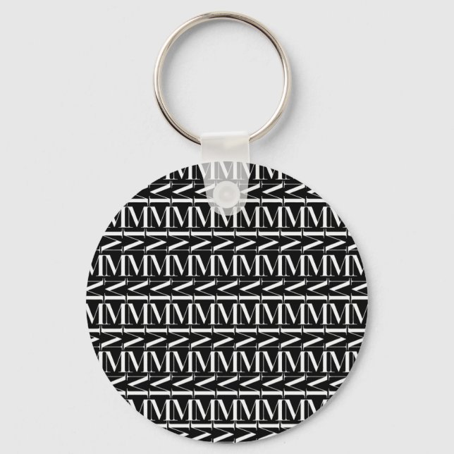 Monogram Initial Letter M Keychain (Front)