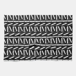 Monogram Initial Letter M Kitchen Towel