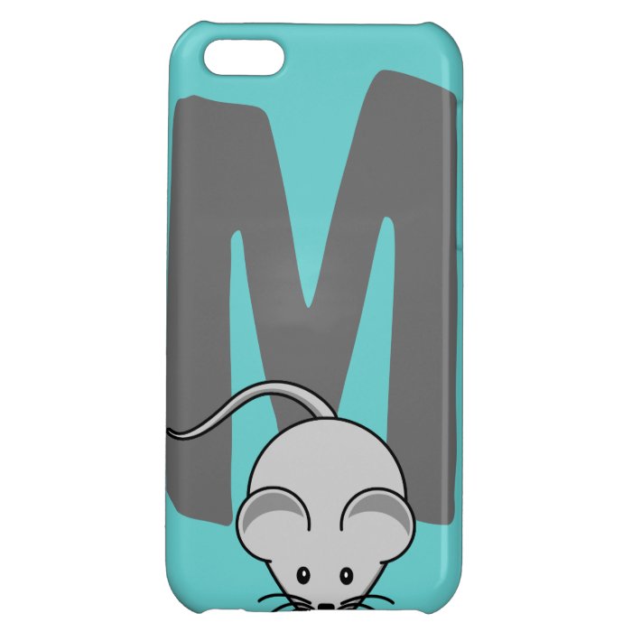 Monogram initial letter M, mouse cartoon custom iPhone 5C Case