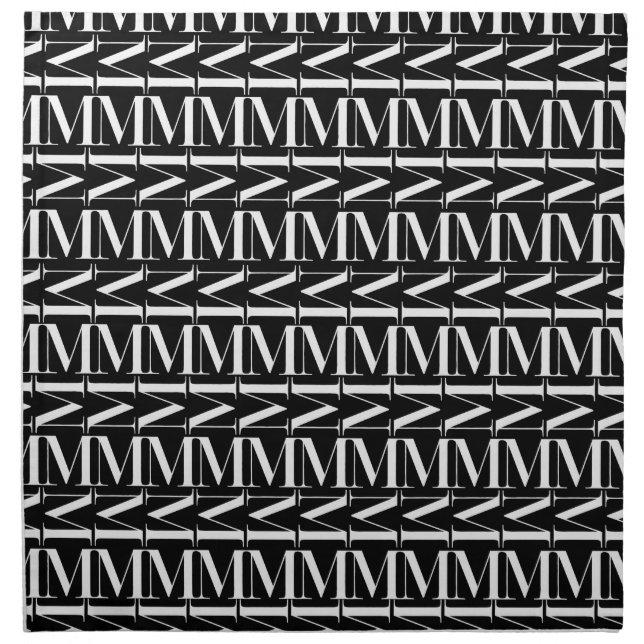 Monogram Initial Letter M Napkin (Front)