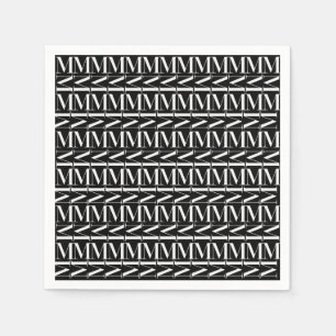 Monogram Initial Letter M Paper Napkins