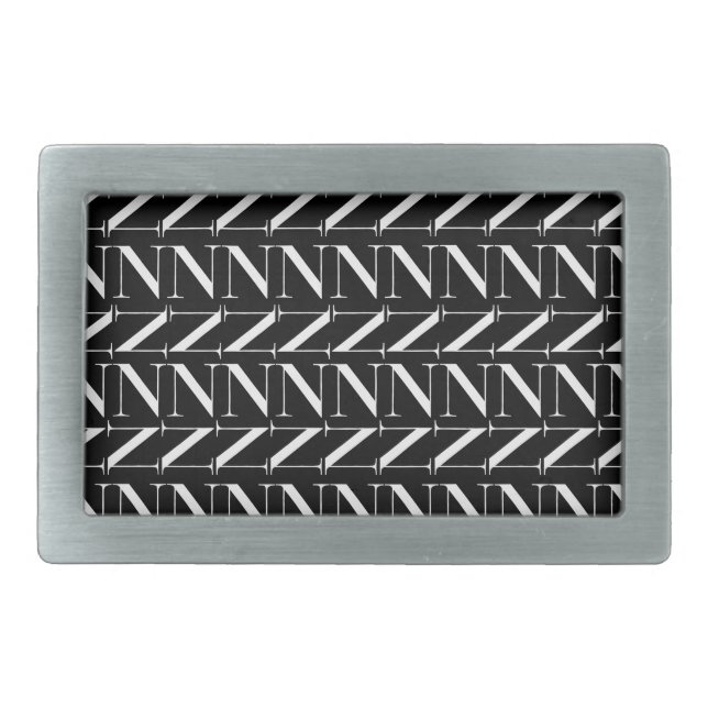 Monogram Initial Letter N Belt Buckle (Front)