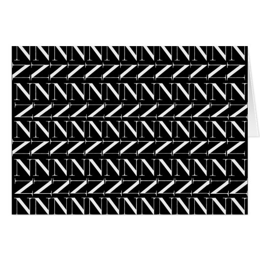 Monogram Initial Letter N Cards (Front Horizontal)