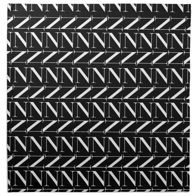 Monogram Initial Letter N Cloth Napkin (Front)