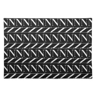 Monogram Initial Letter N Cloth Placemat