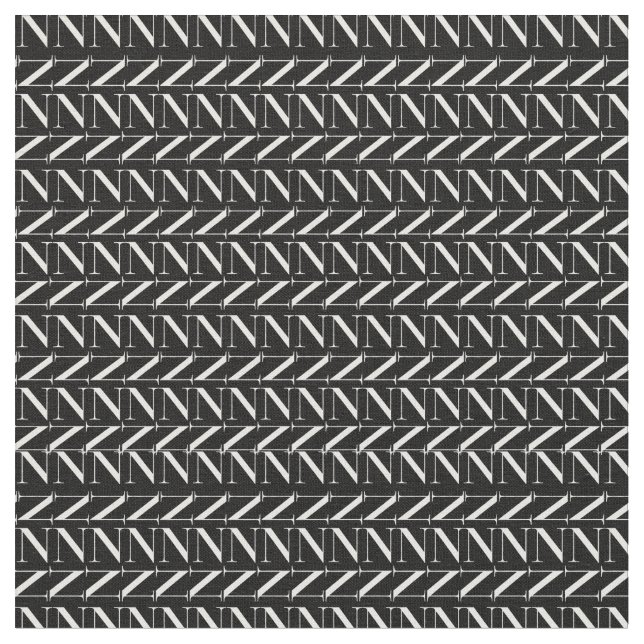 Monogram Initial Letter N Fabric (Close Up)