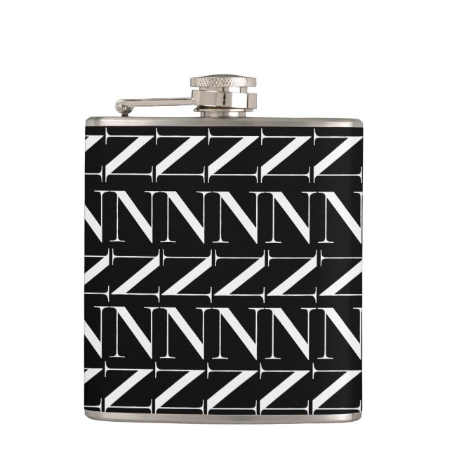 Monogram Initial Letter N Flask (Front)