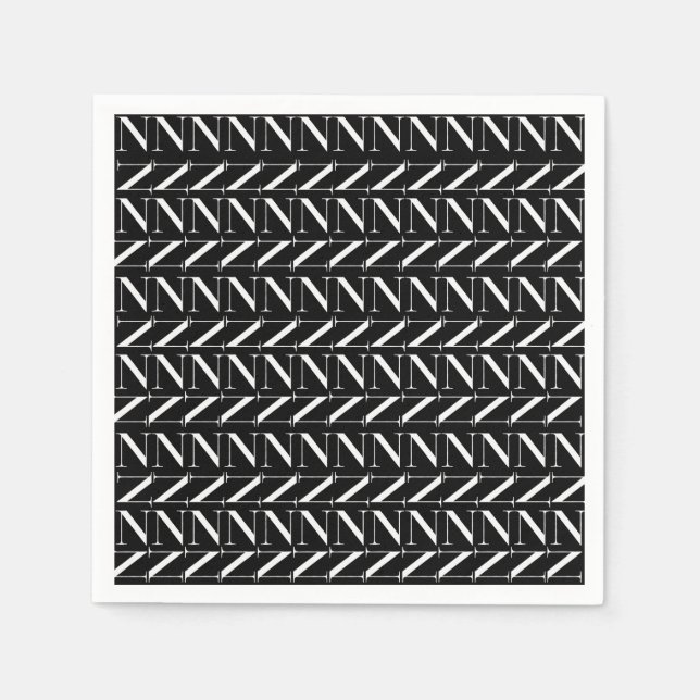 Monogram Initial Letter N Napkins (Front)