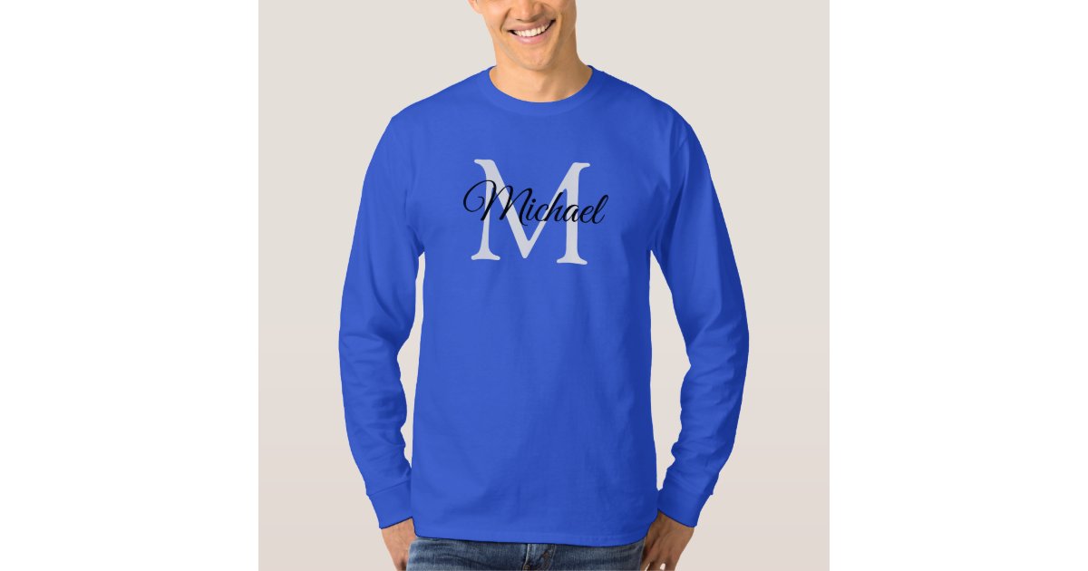 Create Your Own Mens Faux Gold Monogrammed Black Embroidered T-Shirt, Zazzle