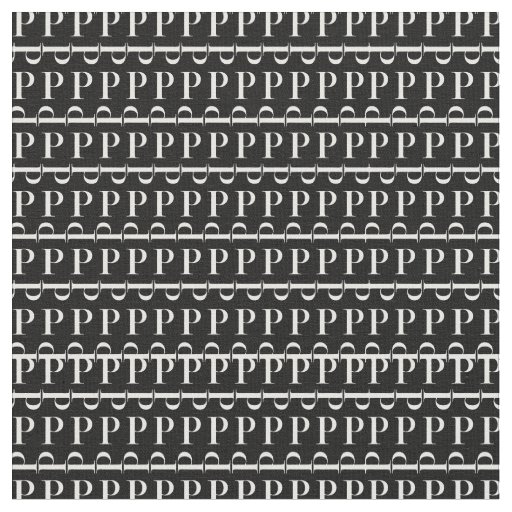 Monogram Initial Letter P Fabric