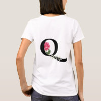 RoseAesthetic Q Monogram Letter T-Shirt